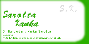 sarolta kanka business card